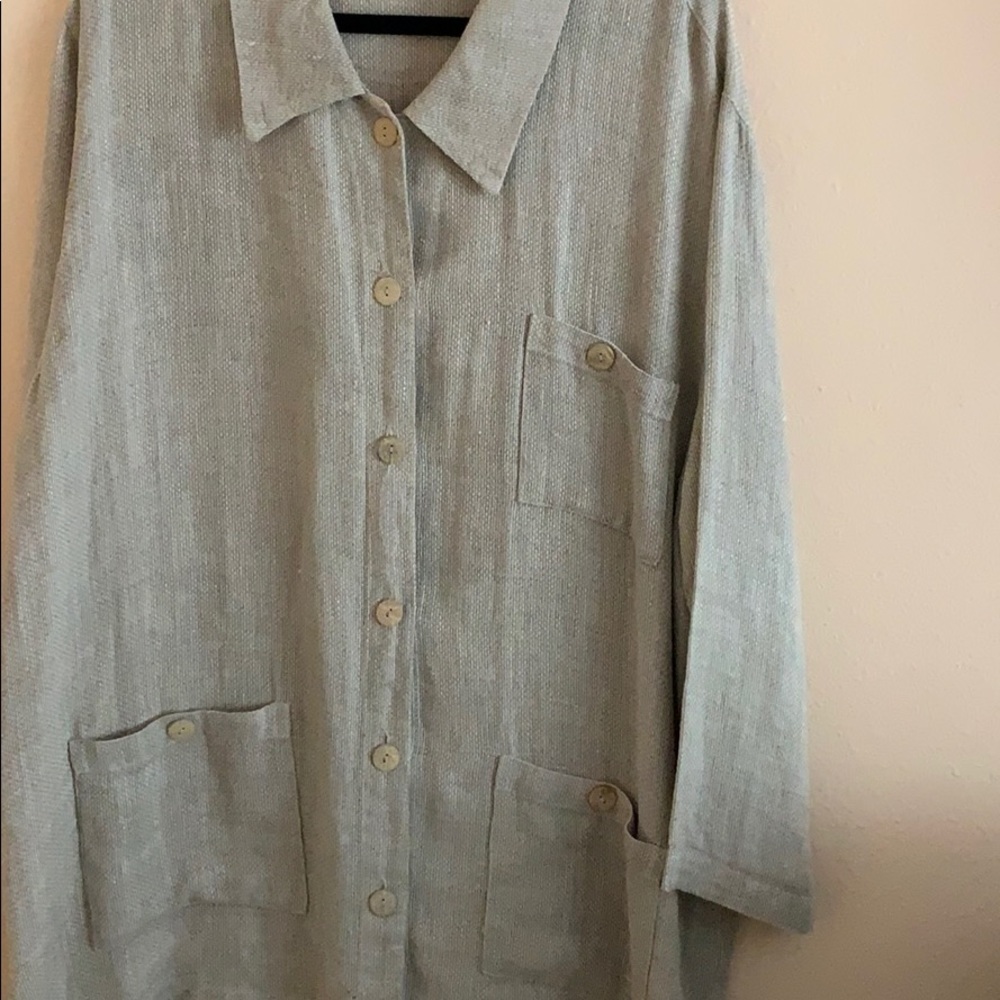 Plus size 1X NU CONSTRUCTION women’s linen jacket.